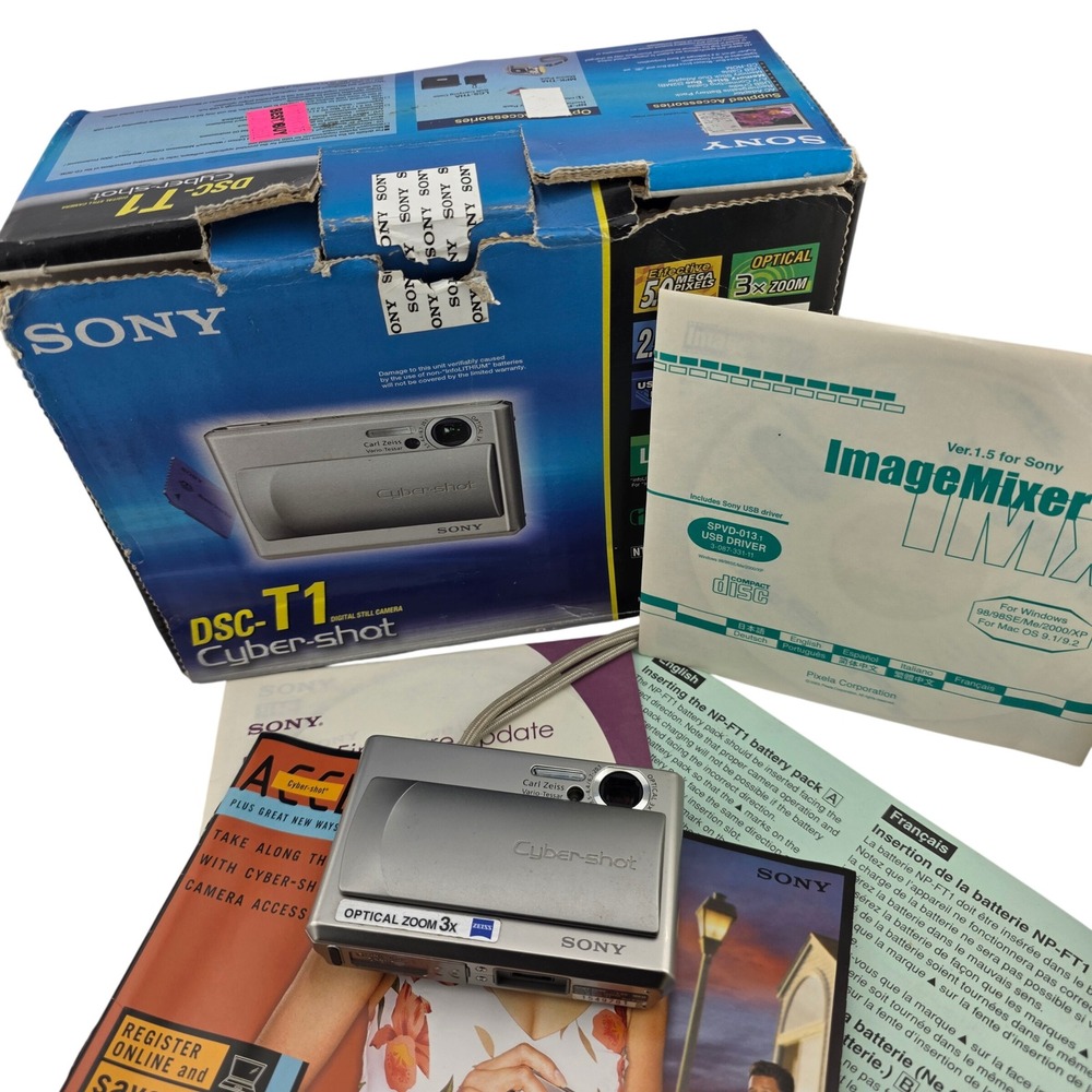 Sony Cyber-shot DSC-T1 Digital Camera 5.0MP 3x Zoom AS IS Parts Only Untested